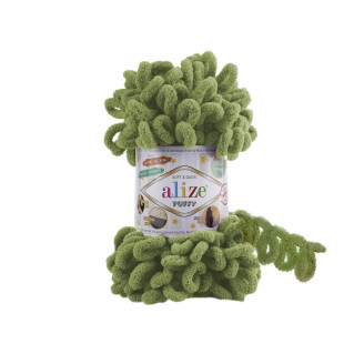 Alize Puffy №485 (100г.) Зелений-оливковий.