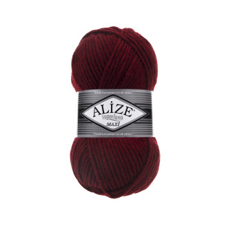 Alize Lana Maxi №57 (500г.) Бордовий.