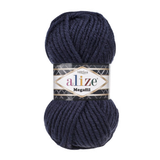 Alize Super Lana Megafil №58 (500г.) Темно-синий.