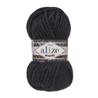 Alize Super Lana Megafil №60 (500г.) Чорний.