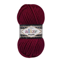 Alize Super Lana Megafil №390 (500г.) Темно-червоний.