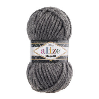 Alize Super Lana Megafil №182 (500г.) Середньо-сірий.