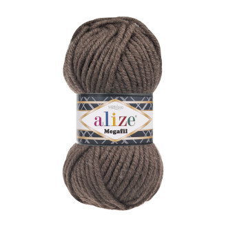 Alize Super Lana Megafil №240 (100г.) Коричневий меланж.