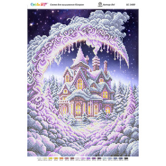 БС-3489 Засніжений будинок під місяцем І 