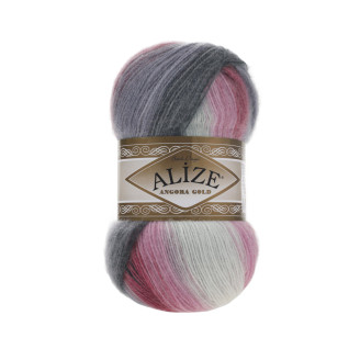Alize Angora Gold BATIK 1602  (500г.) Рожево-сірий