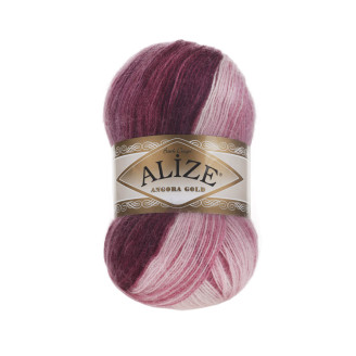 Alize Angora Gold BATIK № 1895  (500г.) Рожевий, бордовий, сливовий