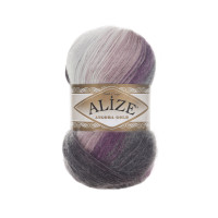 Alize Angora Gold BATIK № 1986  (500г.) Ліловий, сірий, білий
