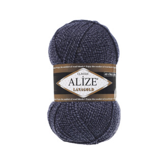 Alize Lana Gold №901 (500г.) Синій-меланж.